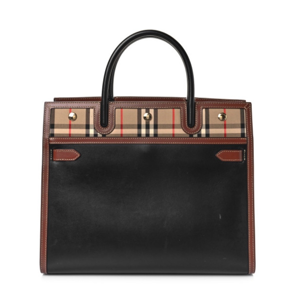 Burberry Mini leather and vintage
check two-handle title bag (8025266) BrandNew